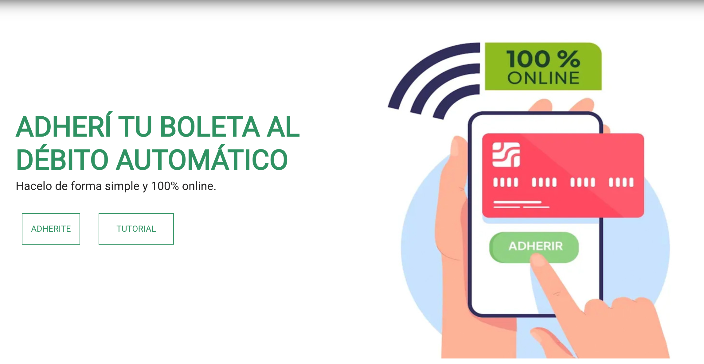 Adhesion al debito automatico 100% online